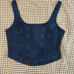 Altar'd State  Denim Corset Crop Top